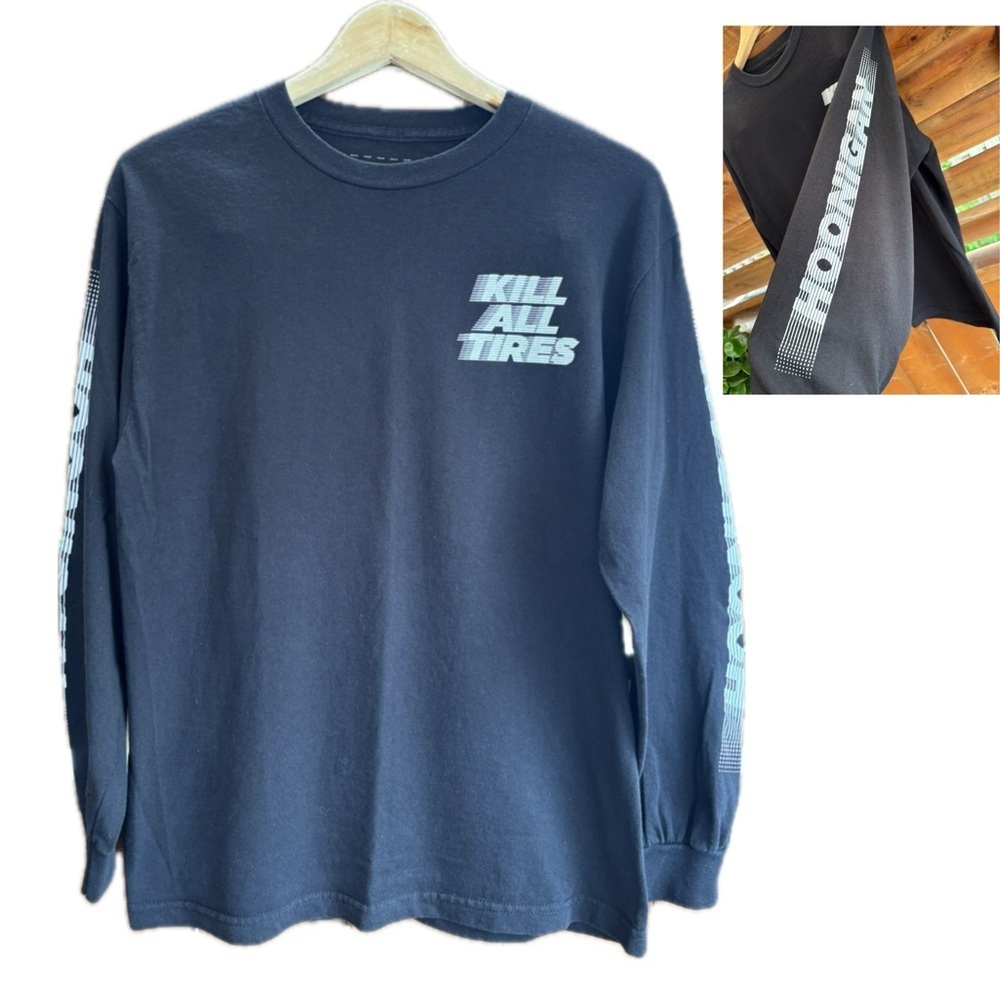 Hoonigan Men’s Black Long Sleeve Logo Tshirt Size Medium